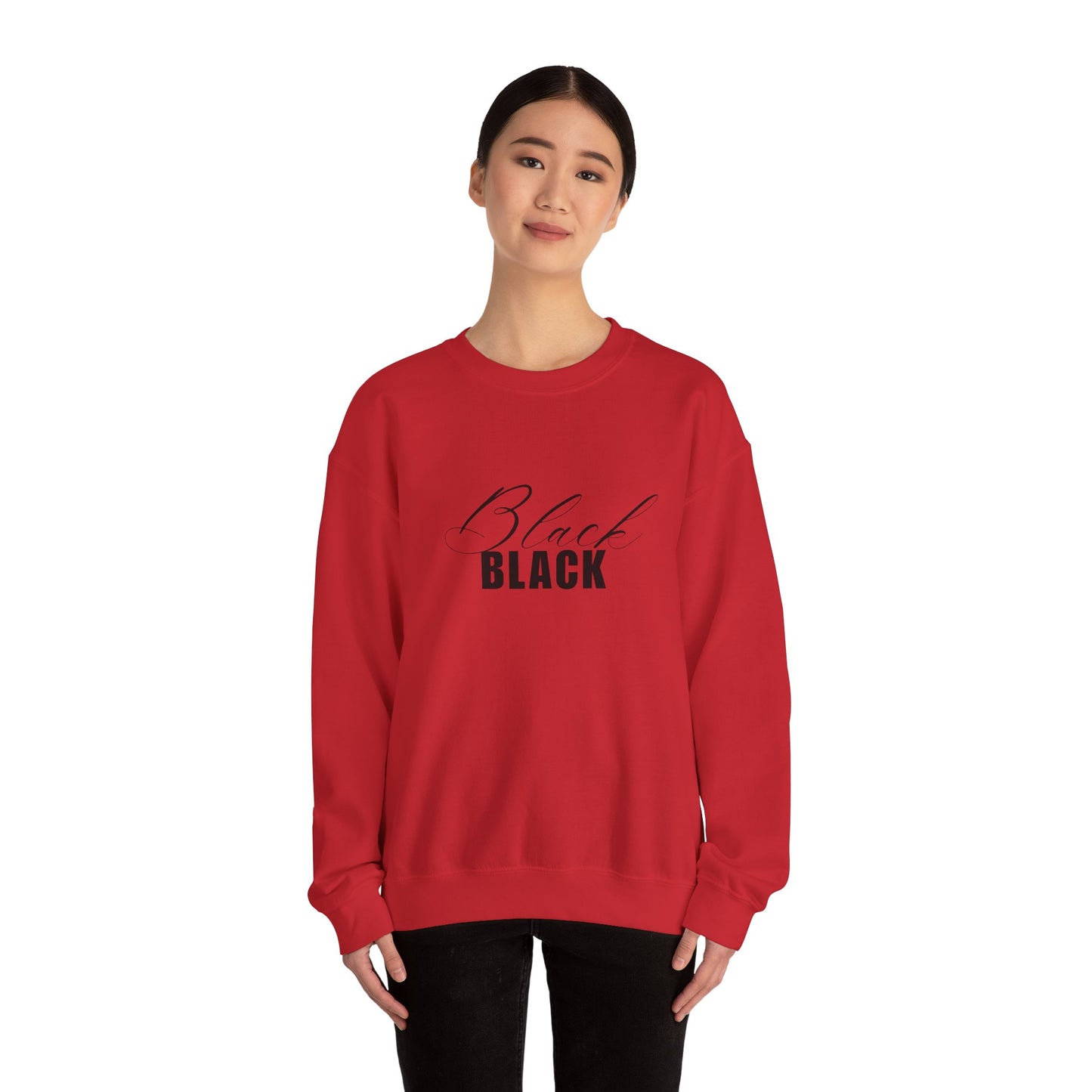 Black Script and Bold BLACK sweatshirt | Crewneck Sweatshirt