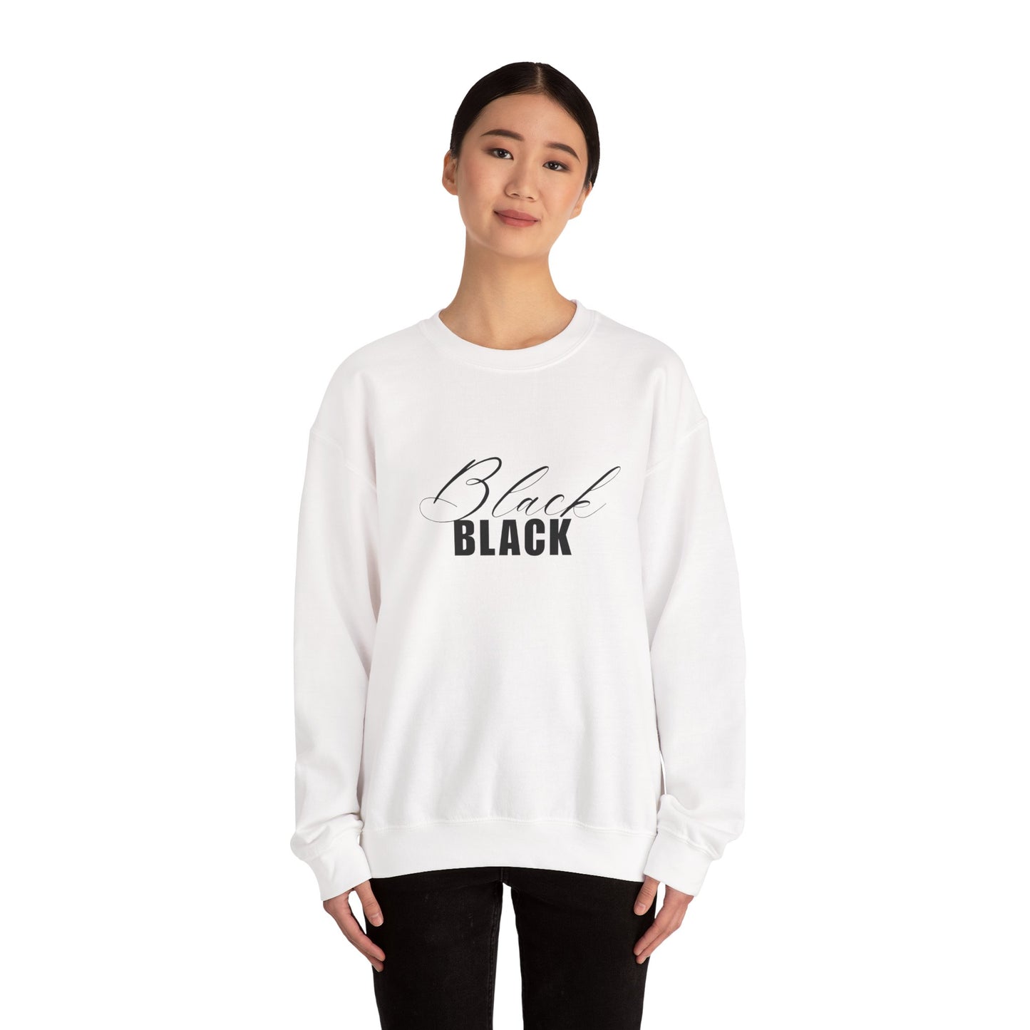 Black Script and Bold BLACK sweatshirt | Crewneck Sweatshirt