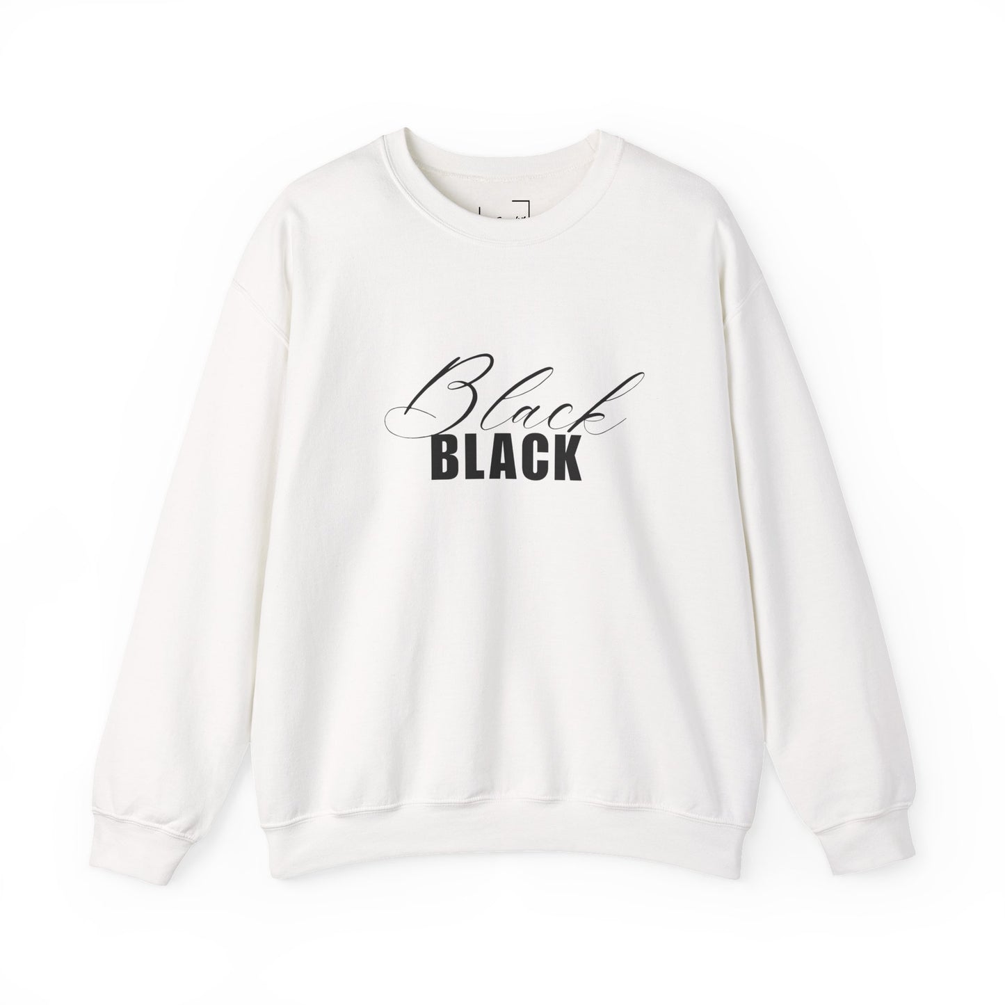 Black Script and Bold BLACK sweatshirt | Crewneck Sweatshirt