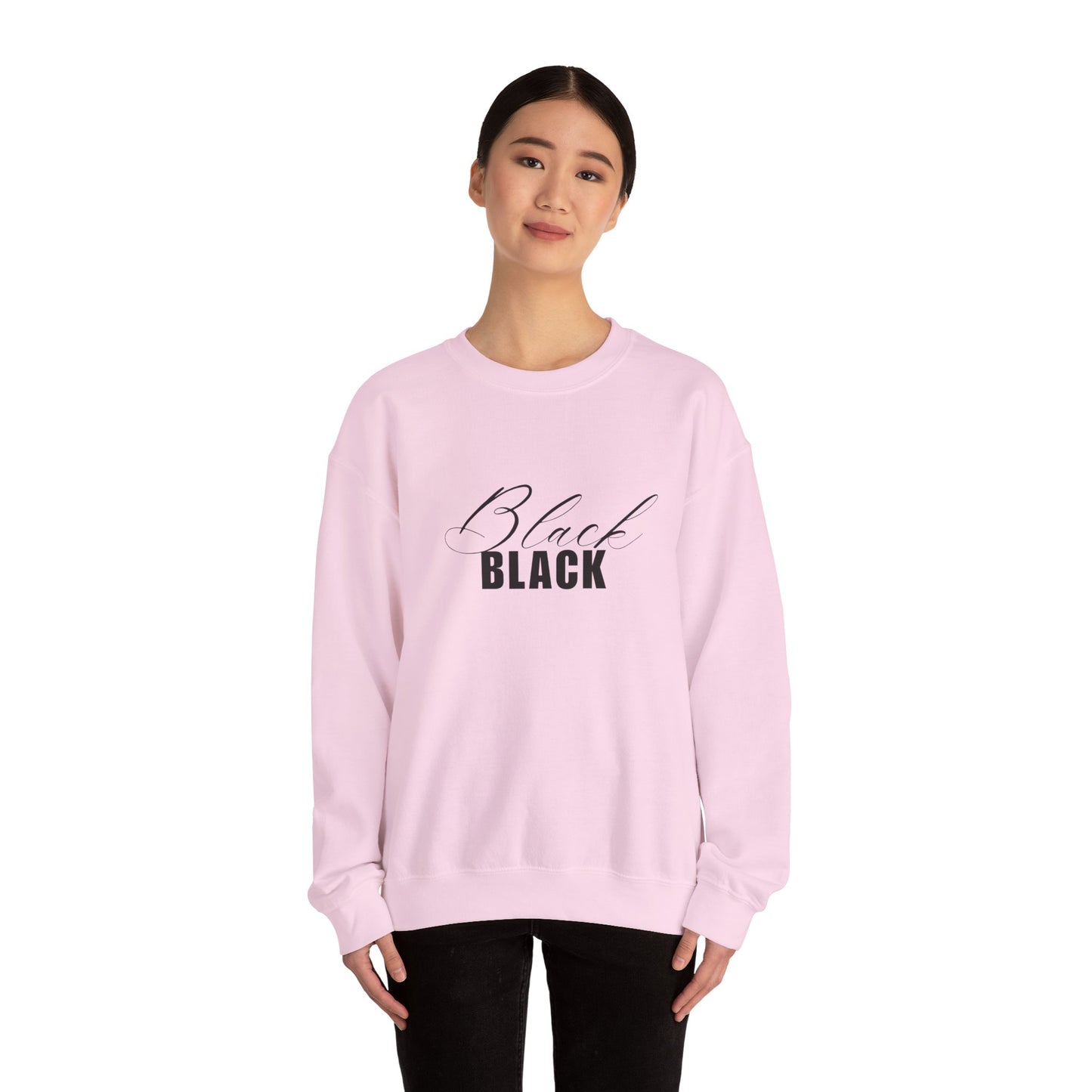 Black Script and Bold BLACK sweatshirt | Crewneck Sweatshirt