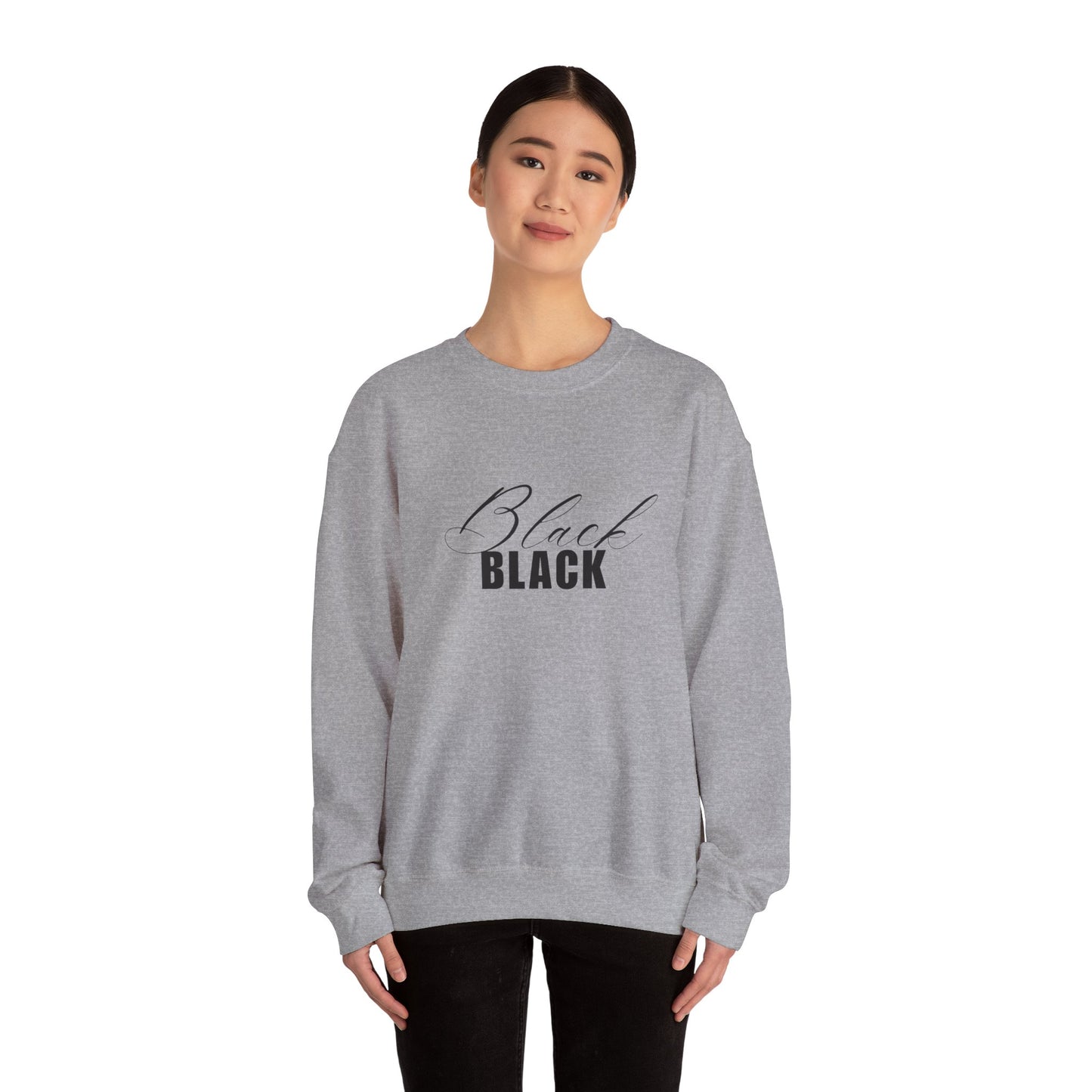 Black Script and Bold BLACK sweatshirt | Crewneck Sweatshirt